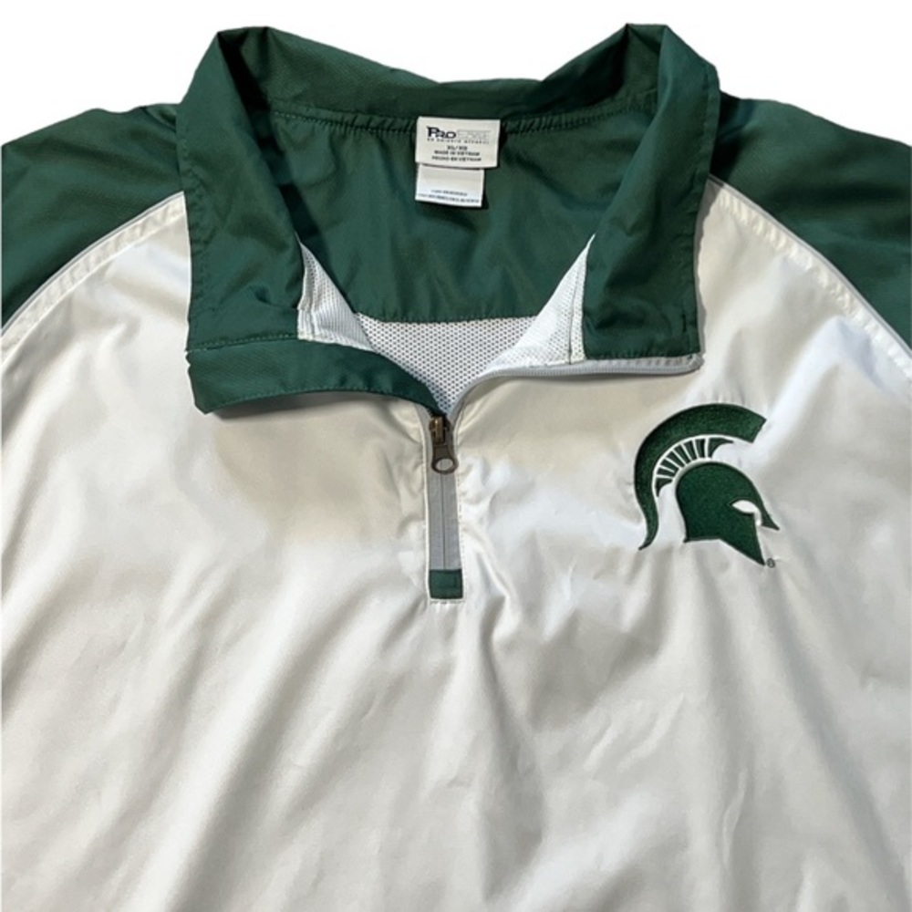 Knights Apparel Men’s MSU Spartan Athletic Windbreaker Quarter Zip Jacket Sz. XL - Picture 3 of 11